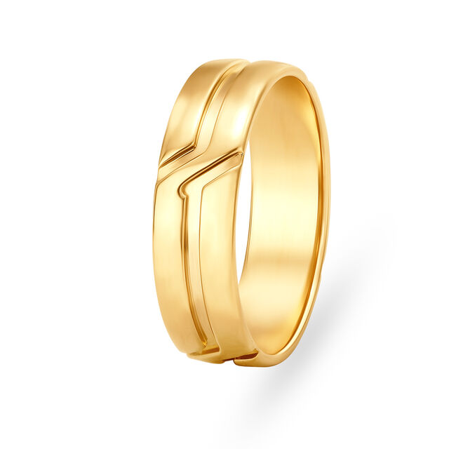 Dapper 22 Karat Yellow Gold Striped Finger Ring,,hi-res 2