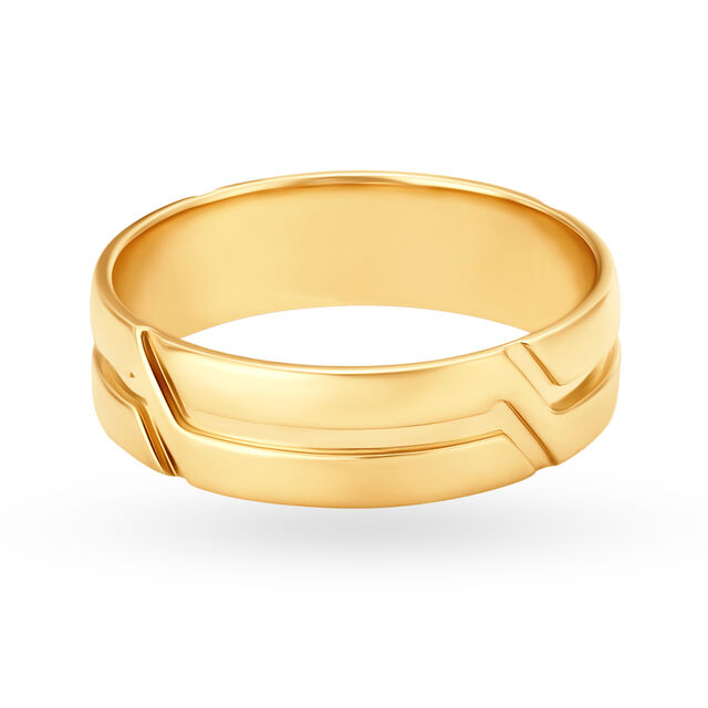 Dapper 22 Karat Yellow Gold Striped Finger Ring,,hi-res 3