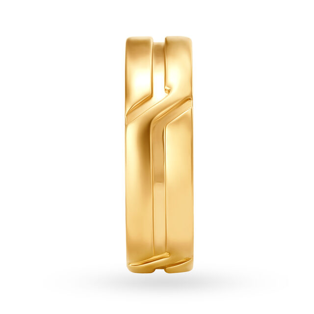 Dapper 22 Karat Yellow Gold Striped Finger Ring,,hi-res 4
