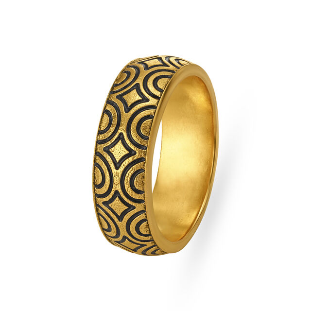 Stunning Black Antique Gold Finger Ring For Men 