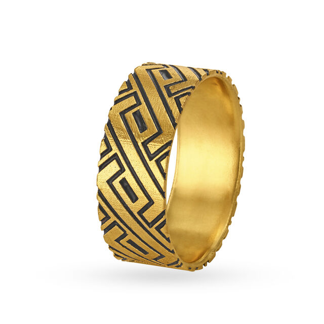 Buy Magnificent Black Antique Gold Finger Ring For Men at Best