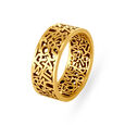 Quirky Alphabet Gold Finger Ring with a Black Antique Finish for Men 