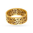 Quirky Alphabet Gold Finger Ring with a Black Antique Finish for Men 2