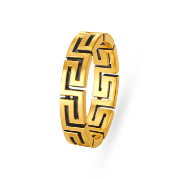 Splendid Black Antique Gold Finger Ring For Men