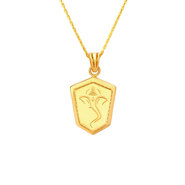 Ganesha Engraved Men's Laser Cut Pendant 