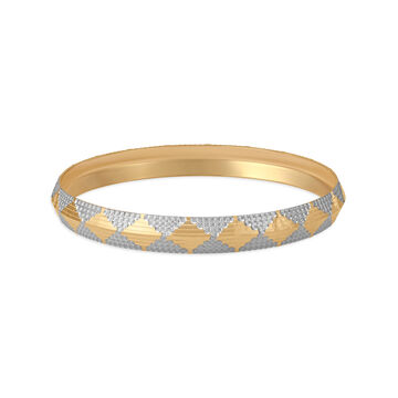 Artsy Geometric Gold and Rhodium Kada for men
