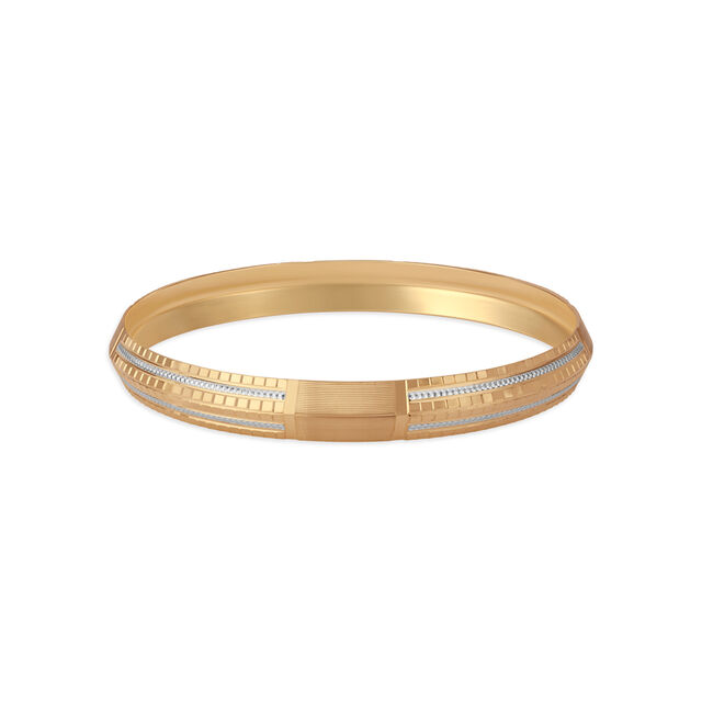 Buy Ridged Gold and Rhodium Kada for men at Best Price Tanishq US