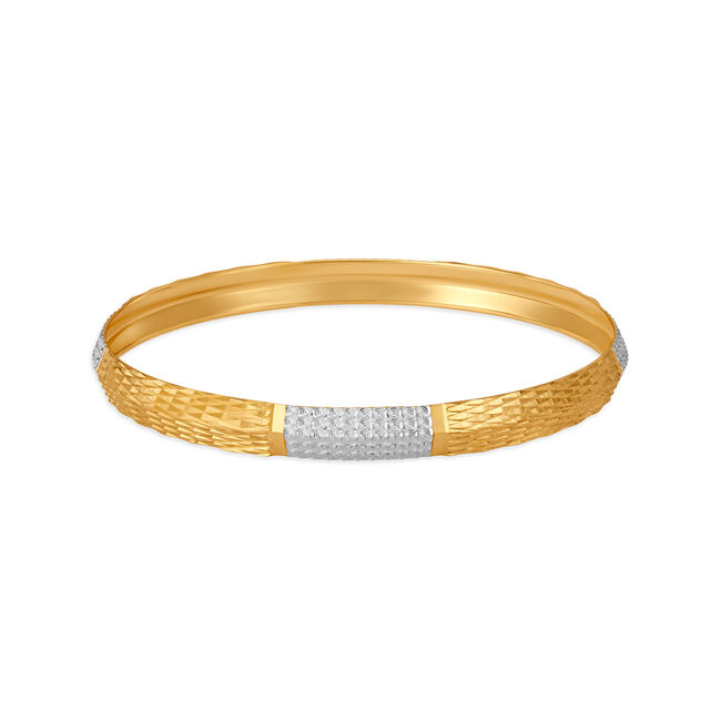 Breathtaking Traditional Gold and Rhodium Kada for men 