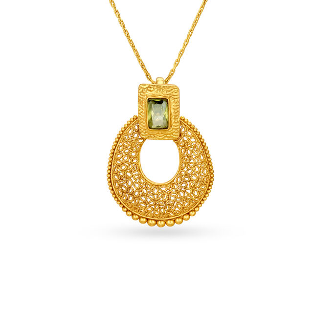 Ethereal Gold Pendant and Earrings Set,,hi-res