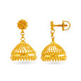 Radiant Rawa Work Traditional Gold Jhumkas,,hi-res 2