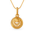 Gold Wheel Shaped Pendant,,hi-res 