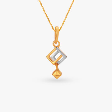 Classy 22 Karat Yellow Gold Geometric Pendant