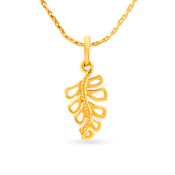 Beauteous 22 Karat Gold Classic Leaf Pendant
