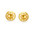 Stylish 22 Karat Yellow Gold Artistic Circular Stud Earrings,,hi-res 
