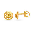 Stylish 22 Karat Yellow Gold Artistic Circular Stud Earrings,,hi-res 2