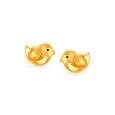 Contemporary Sparrow Shaped Gold Stud Earrings For Kids 