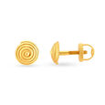 Contemporary Hypnotic Gold Stud Earrings 2