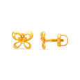 Contemporary Gold Butterfly Stud Earrings For Kids,,hi-res 2