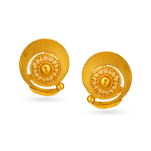 Eccentric Gold Antique Stud Earrings 