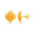 Traditional Jali Work Gold Marquise Stud Earrings 2