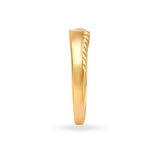 Artistic 22 Karat Yellow Gold And Diamond Band Ring,,hi-res 3