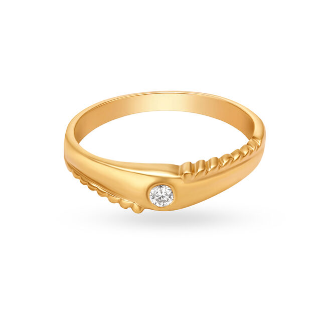 Stunning Single Stone Diamond Finger Ring For Men,,hi-res 2