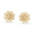 Scintillating 22 Karat Yellow Gold And Diamond Floral Studs,,hi-res 