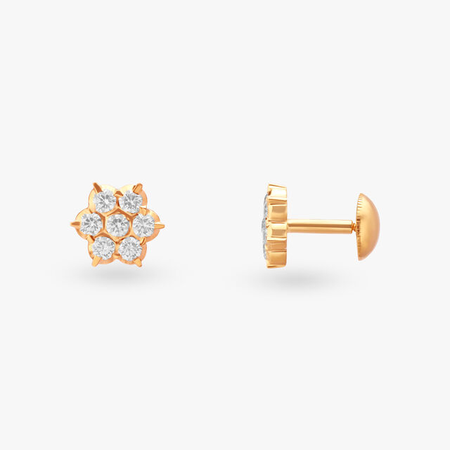 Floral Diamond Stud Earrings 2