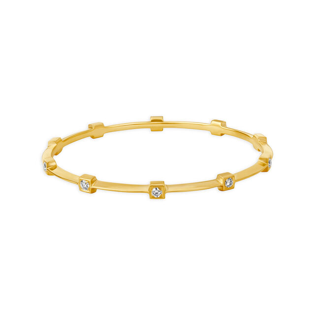 Pristine Square Gold and Diamond Bangle,,hi-res 