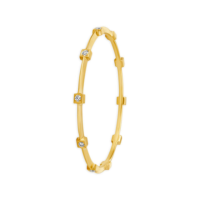 Pristine Square Gold and Diamond Bangle,,hi-res 2