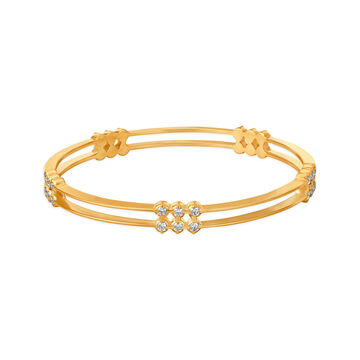 Sleek Diamond Encrusted Gold Bangle