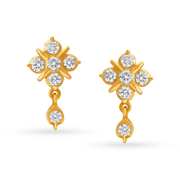Dainty Diamond Drop Earrings