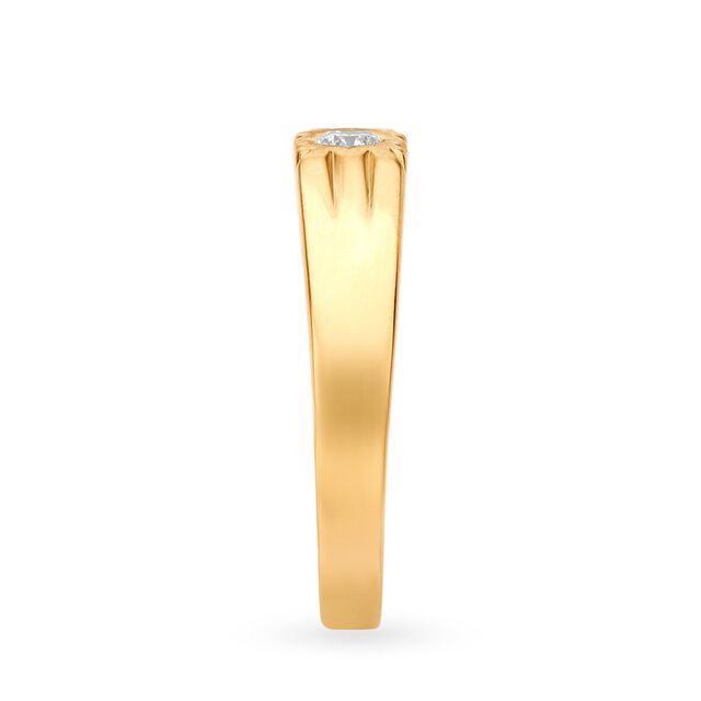 Charming 22 Karat Yellow Gold And Diamond Finger Ring,,hi-res 3