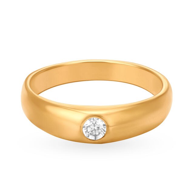 Timeless 22 Karat Yellow Gold And Diamond Finger Ring,,hi-res
