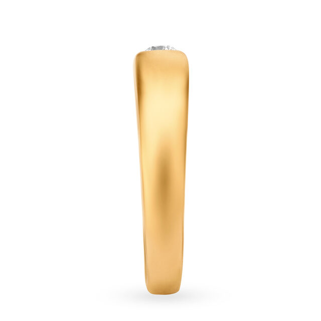 Timeless 22 Karat Yellow Gold And Diamond Finger Ring,,hi-res