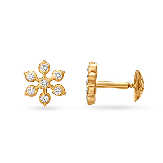 Engaging Floral Diamond Stud Earrings 2