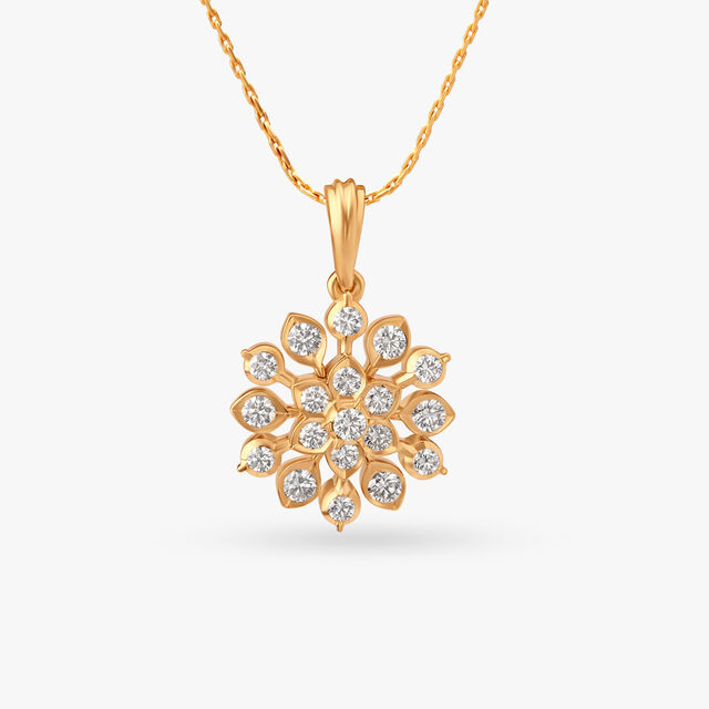 Statement Of Style Floral Diamond Pendant 