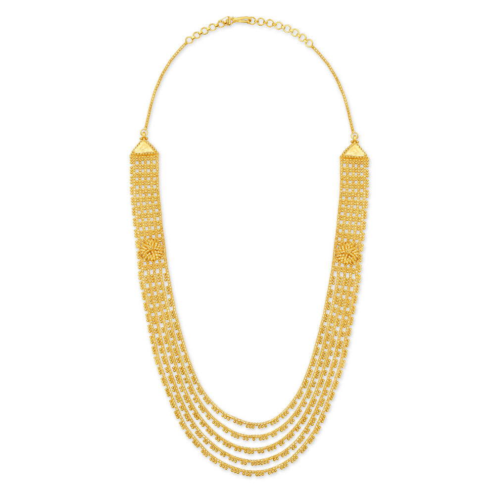 Buy Dazzling Yellow Gold Beaded Haaram at Best Price Tanishq US