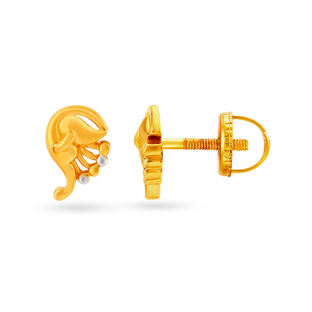 Fancy Gold Stud Earrings 2