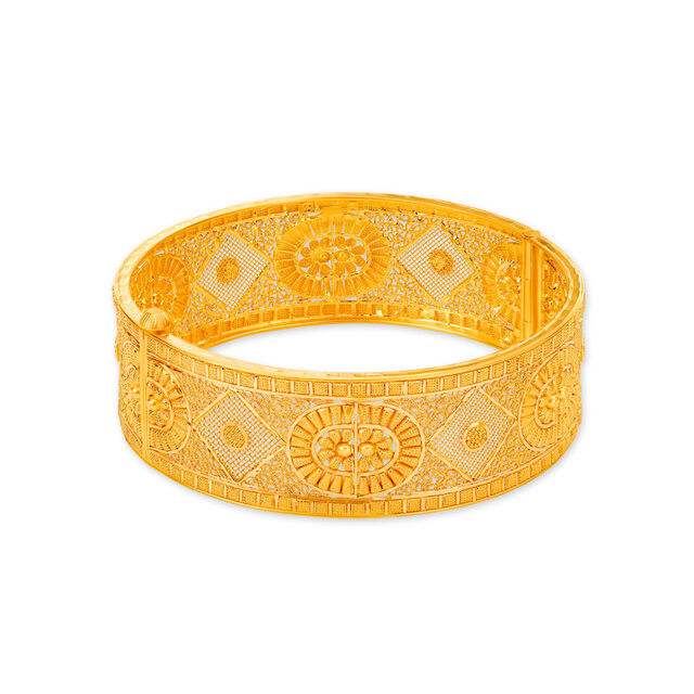 Ornate Gold Bangle,,hi-res 