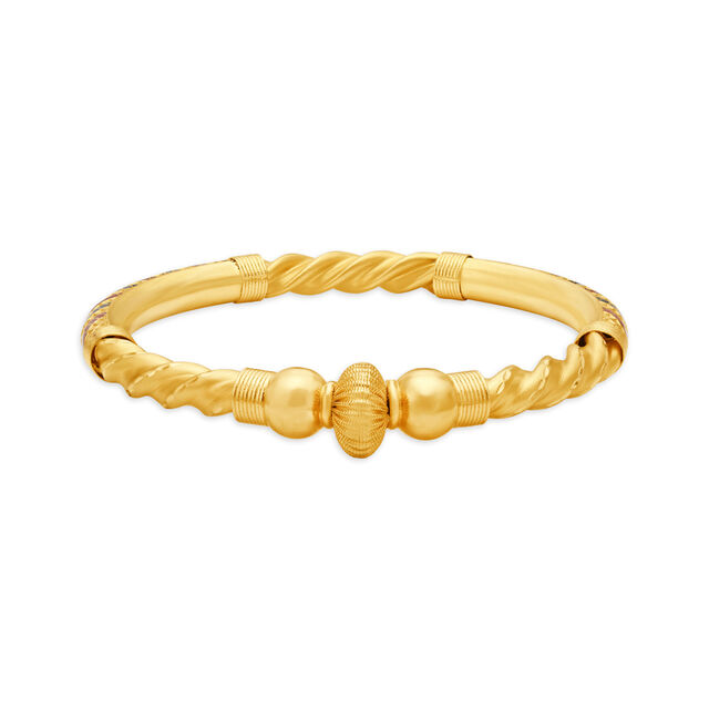 Regal Yellow Gold Spiral Bangles