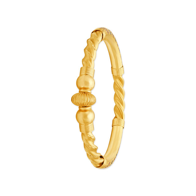 Regal Yellow Gold Spiral Bangles