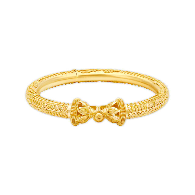 Luxuriant 22 Karat Yellow Gold Beaded Bangle,,hi-res