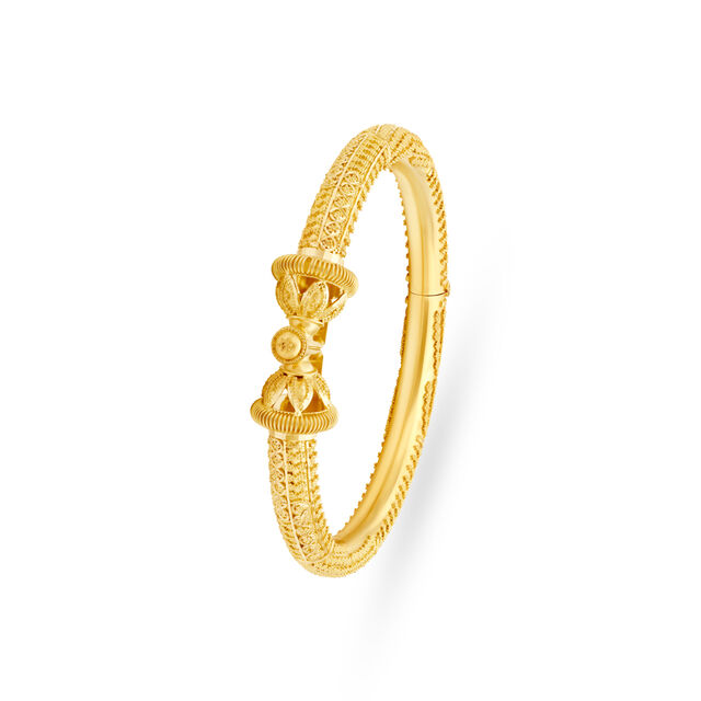 Luxuriant 22 Karat Yellow Gold Beaded Bangle,,hi-res