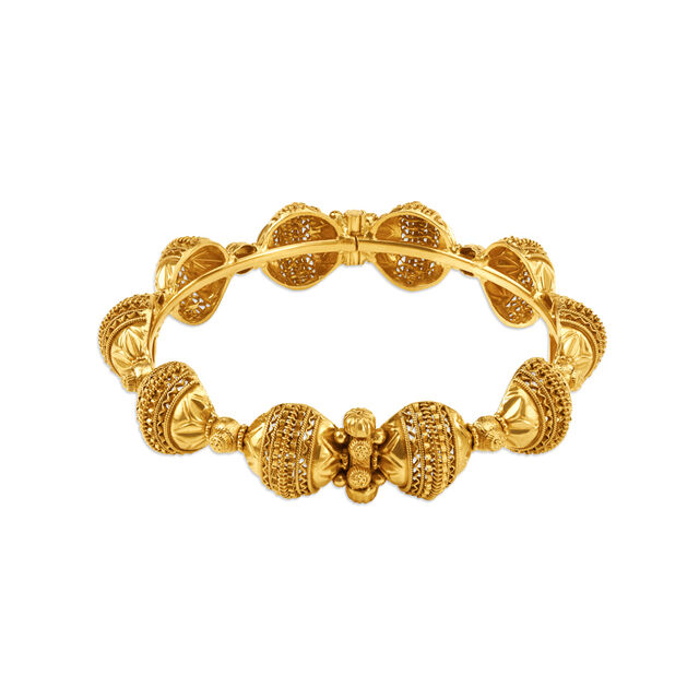 Regal Ornate Gold Bangle,,hi-res 