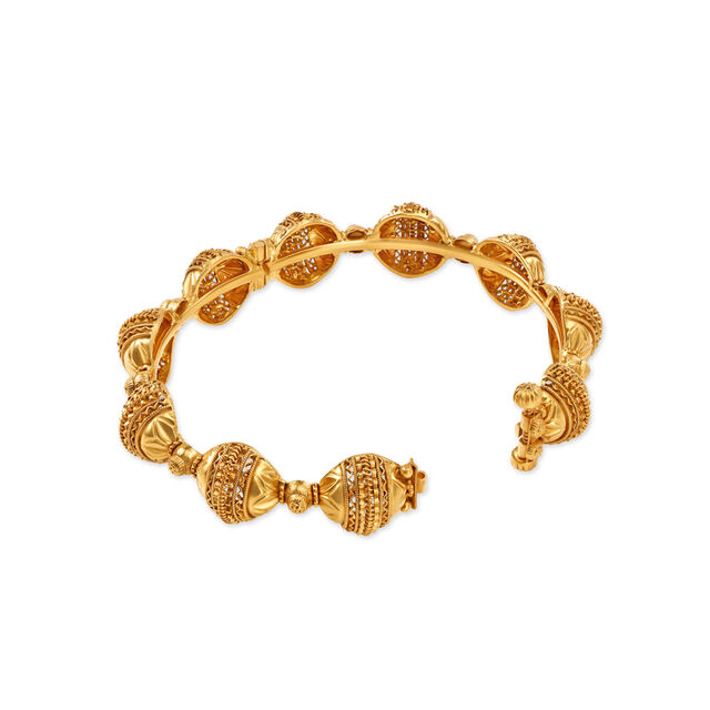 Regal Ornate Gold Bangle,,hi-res 2