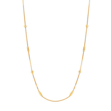 18 KT Yellow Gold Carved Snazzy Chain With Magical Multi Designs
