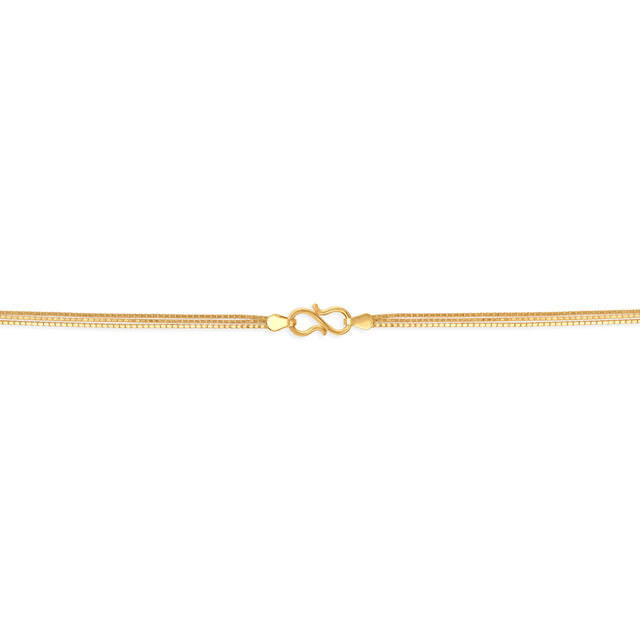 18KT Yellow Gold Luminous Trendy Triple Orb Studded Layer Gold Chain 2