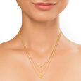 18KT Yellow Gold Luminous Trendy Triple Orb Studded Layer Gold Chain 4