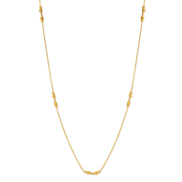 18KT Yellow Gold Textured Beaded Chain 